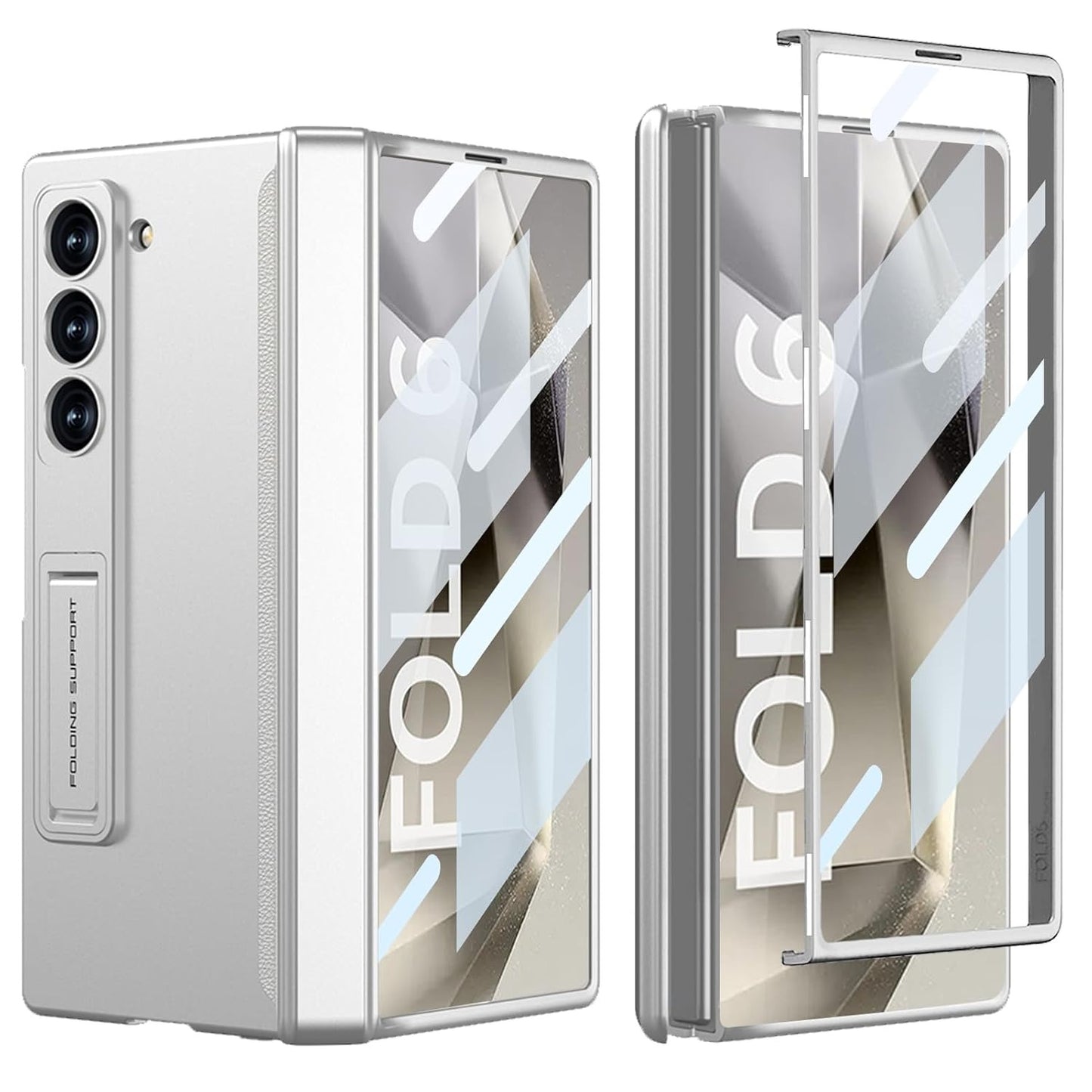 Galaxy Z Fold Magnetic Hinge Case with Screen Protector Kickstand
