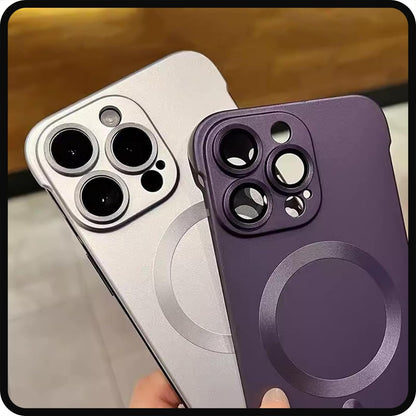 Slim Frameless Magnetic Phone Case for iPhone Frosted Texture Ultimate Simple Beauty