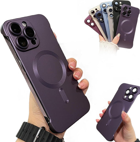 Slim Frameless Magnetic Phone Case for iPhone Frosted Texture Ultimate Simple Beauty