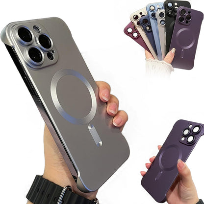 Slim Frameless Magnetic Phone Case for iPhone Frosted Texture Ultimate Simple Beauty
