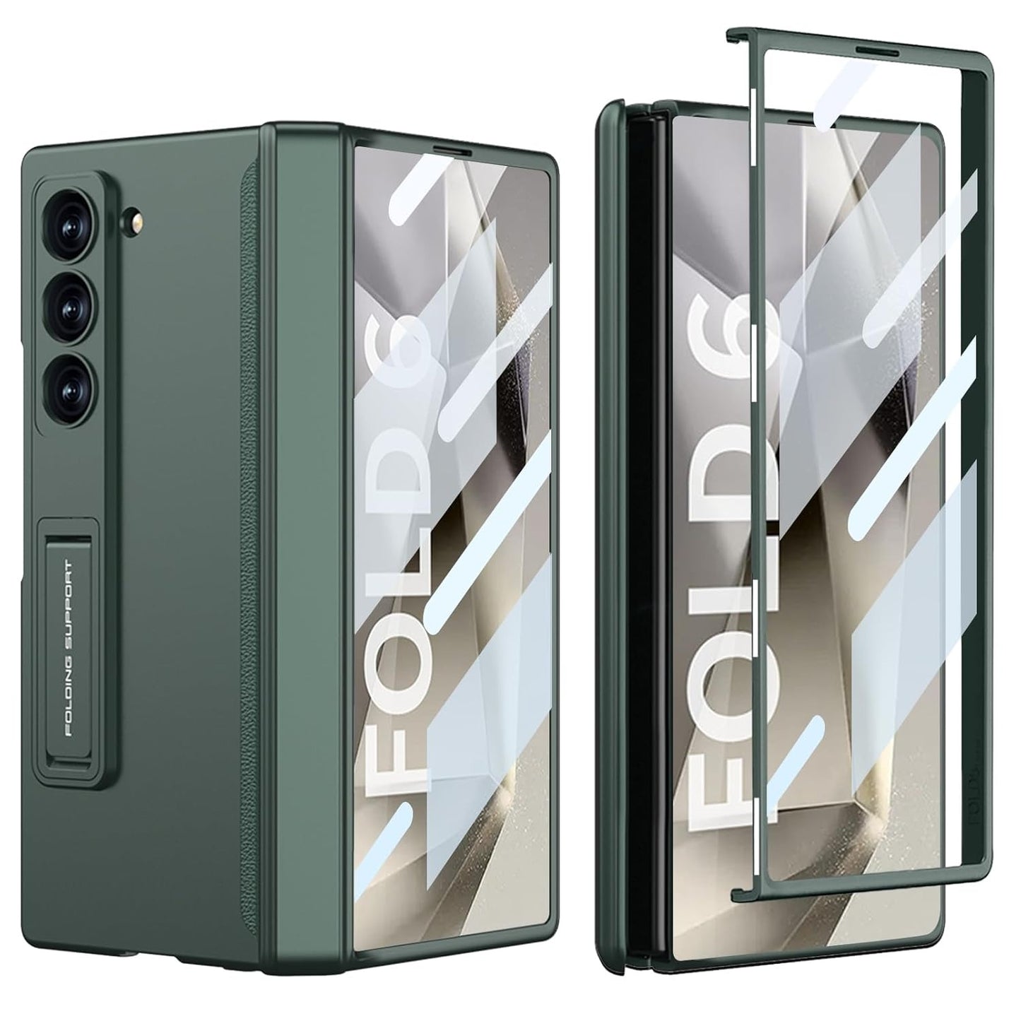 Galaxy Z Fold Magnetic Hinge Case with Screen Protector Kickstand