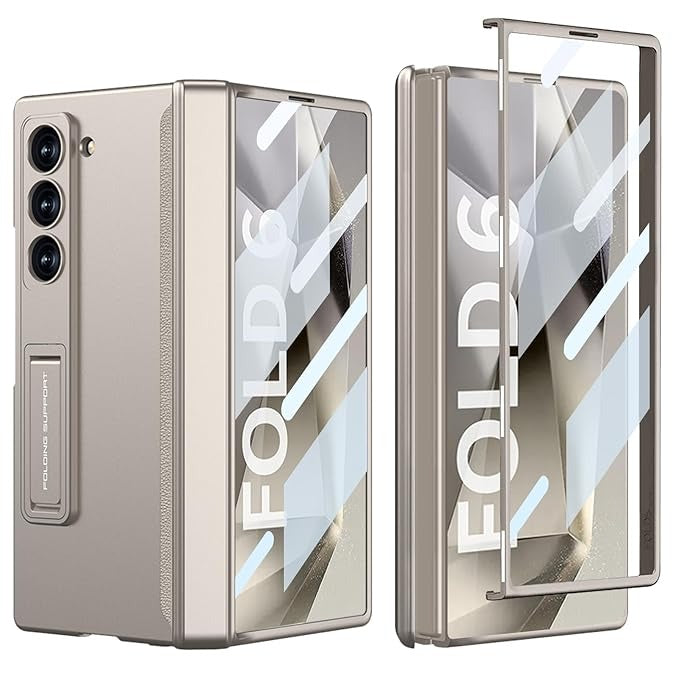 Galaxy Z Fold Magnetic Hinge Case with Screen Protector Kickstand
