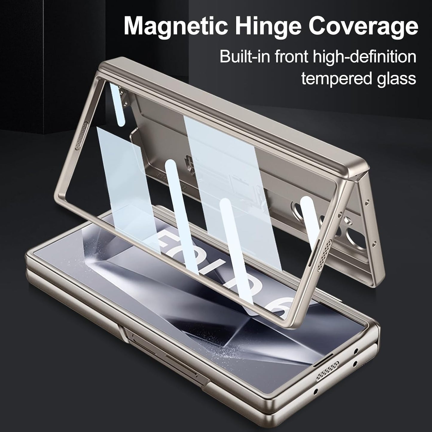Galaxy Z Fold Magnetic Hinge Case with Screen Protector Kickstand