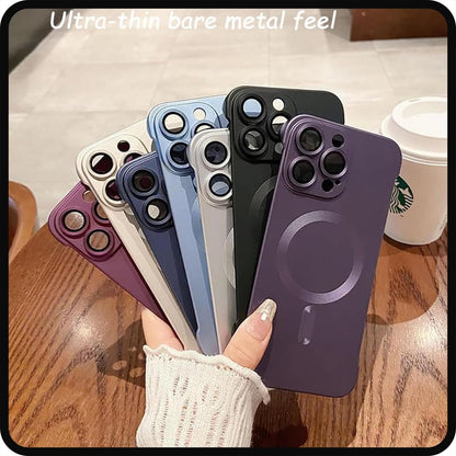Slim Frameless Magnetic Phone Case for iPhone Frosted Texture Ultimate Simple Beauty