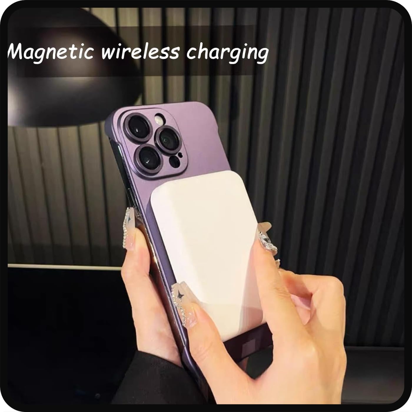 Slim Frameless Magnetic Phone Case for iPhone Frosted Texture Ultimate Simple Beauty