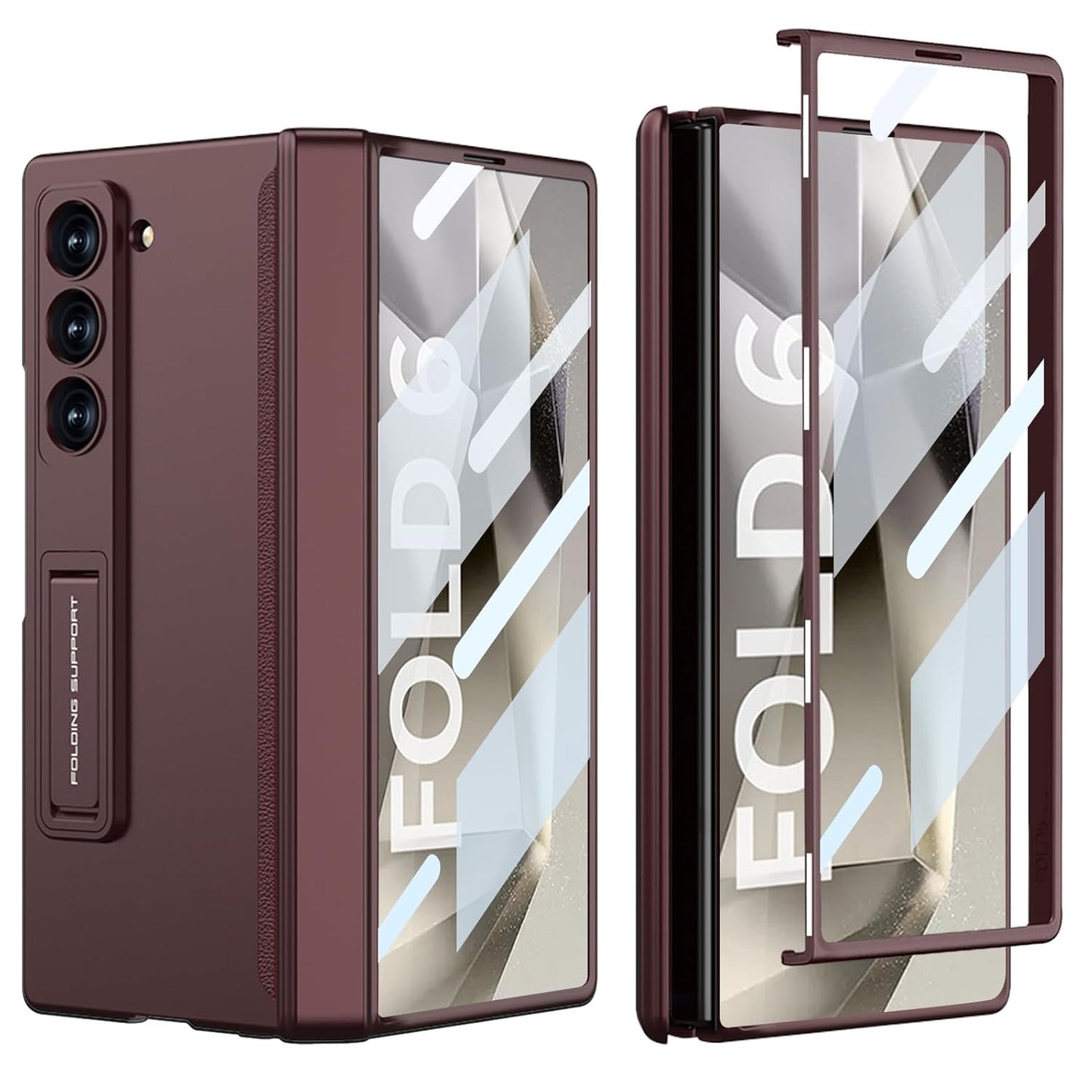 Galaxy Z Fold Magnetic Hinge Case with Screen Protector Kickstand